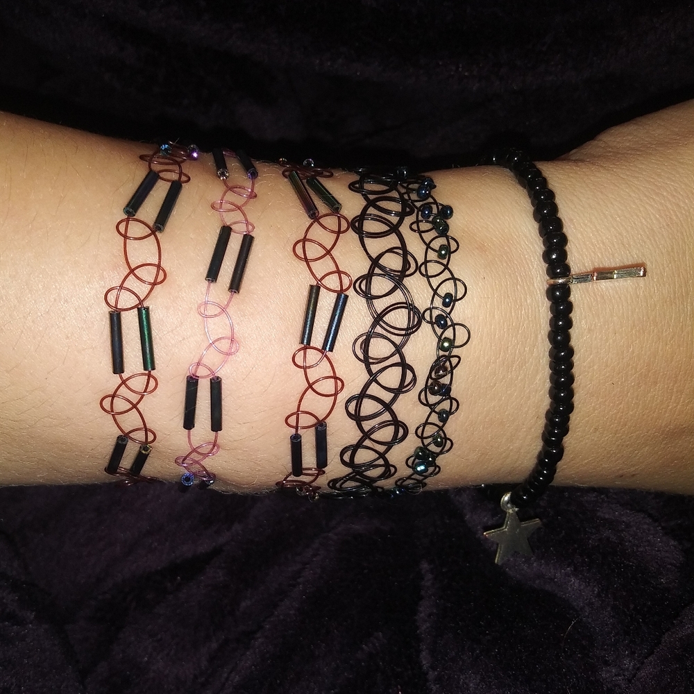 Bundle 5 pack, tattoo style bracelets